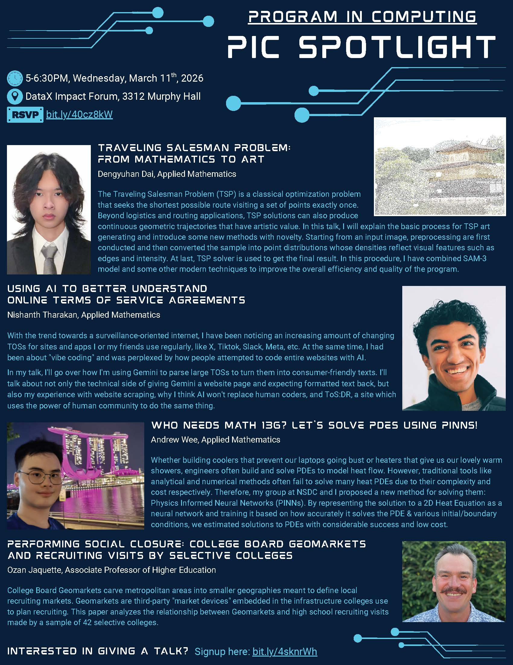 Talk: Traveling Salesman Problem — From Mathematics to Art flyer